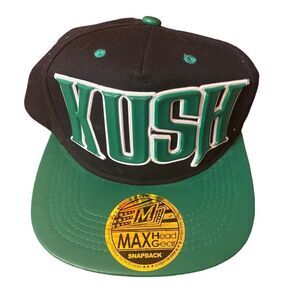 KUSH Max Headgear Snapback Hat NWT black and green one size